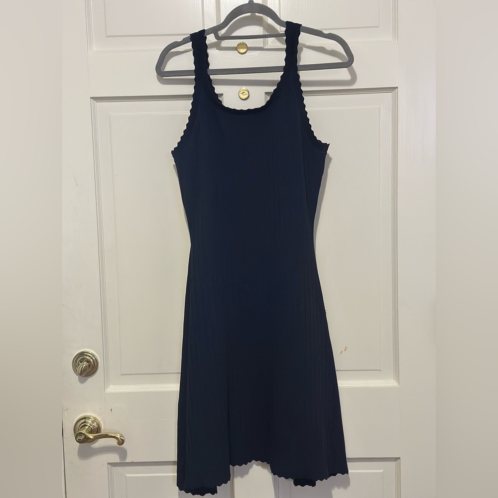 Like New Elegant Navy Blue Brooks Brothers Sleeveless Dress